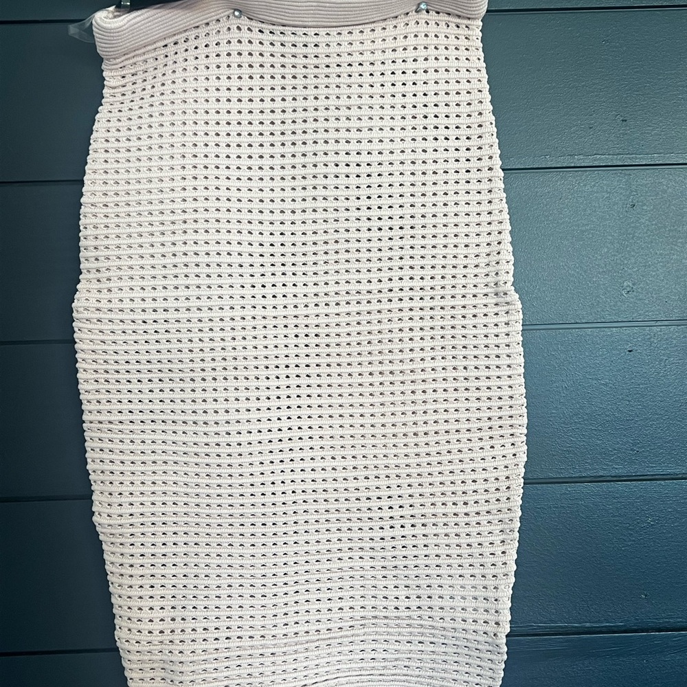 White Ribbed Midi Pencil Skirt BUNDLE